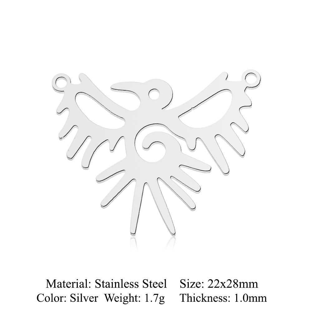 5 pcs/pack Hummingbird Moth Titanium Steel Pendant