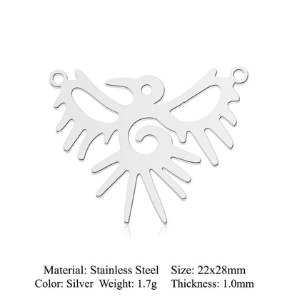 5 pcs/pack Hummingbird Moth Titanium Steel Pendant