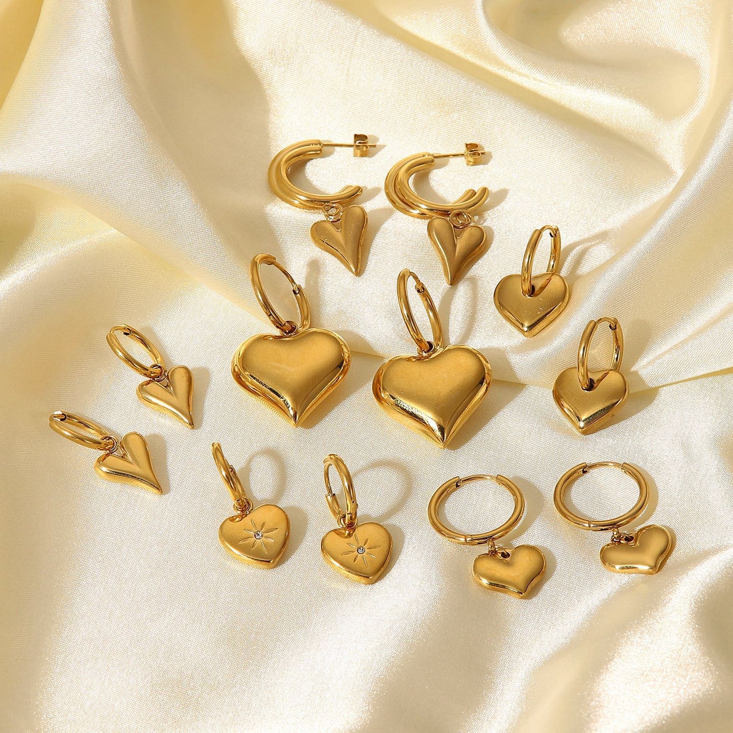 Heart Earrings 14K