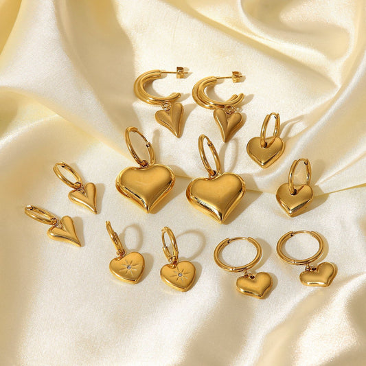 Heart Earrings 14K