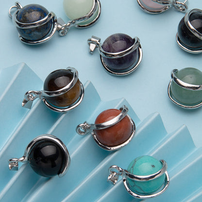 Pingente em forma de U com conta giratória livre de cristal 