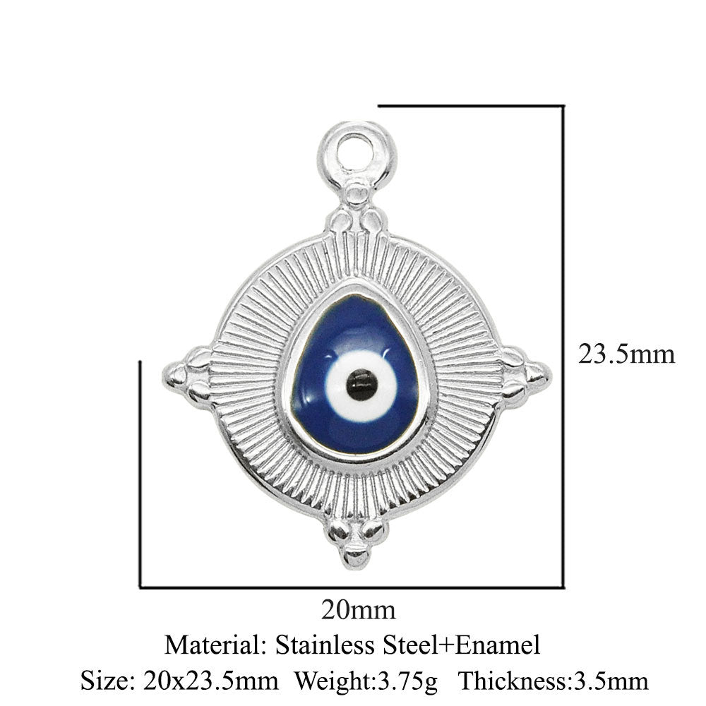 3 pcs/pack stainless steel geometric round sun eye pendant