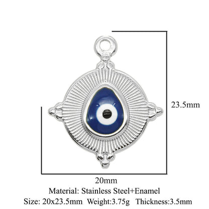 3 pcs/pack stainless steel geometric round sun eye pendant