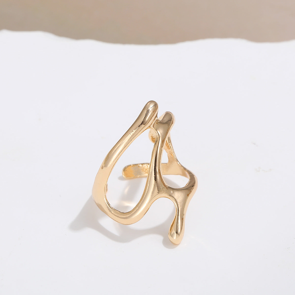 Hollow Irregular Open Metal Ring