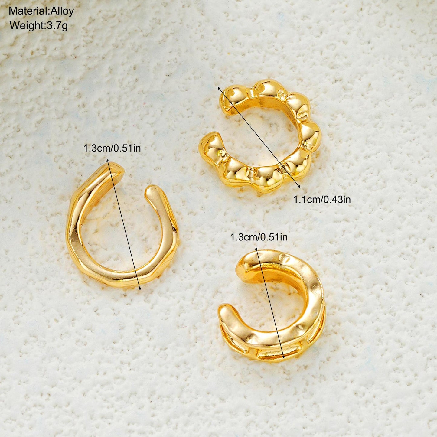 C-Shaped Rhinestone Ear Cuff