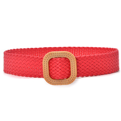 Color braided belt leather