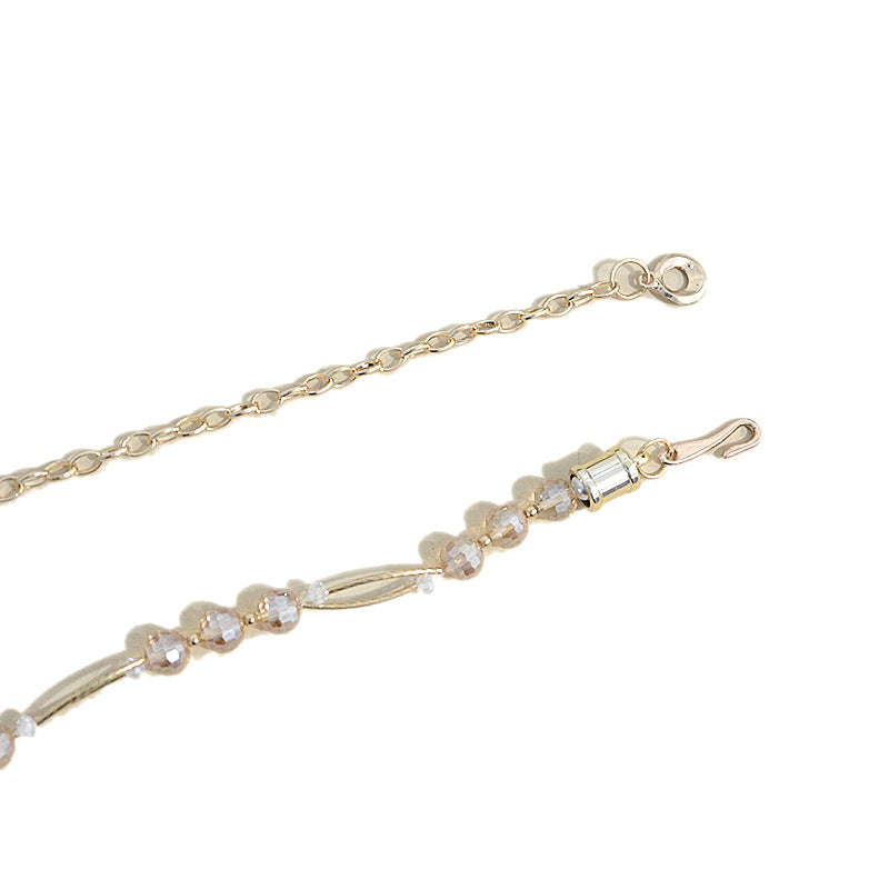 Handmade beaded crystal bead chain