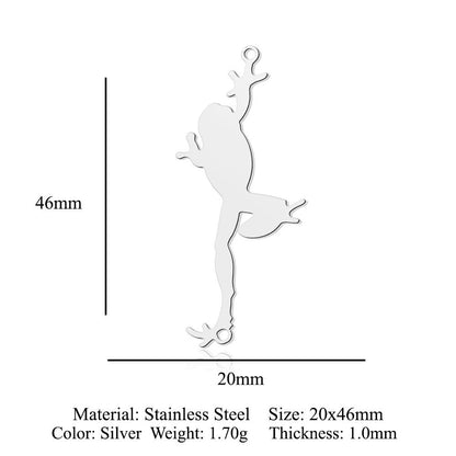 5 pcs/bag, mermaid tail titanium steel pendant.