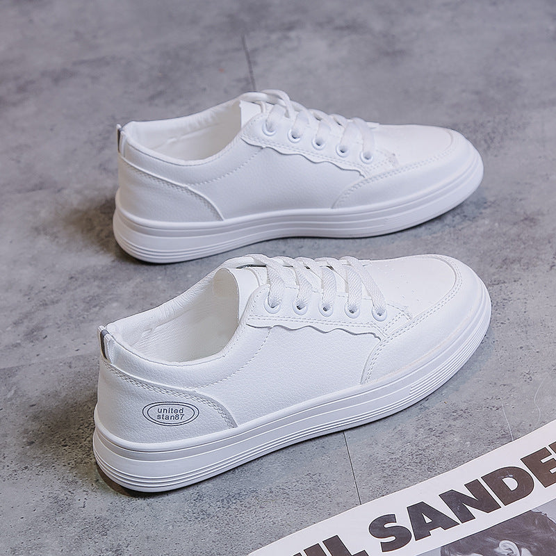 Primavera y otoño nuevos zapatos blancos para mujer. 