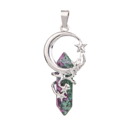 Crystal Hexagonal Star Moon Pendant