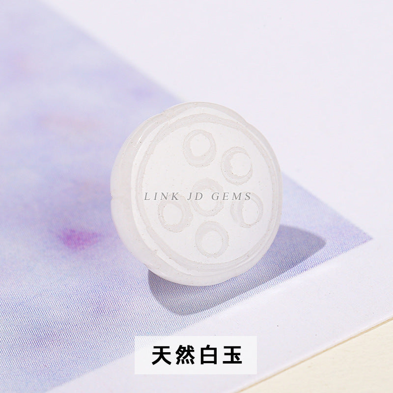 12Mm jade agate lotus pod accessories loose beads