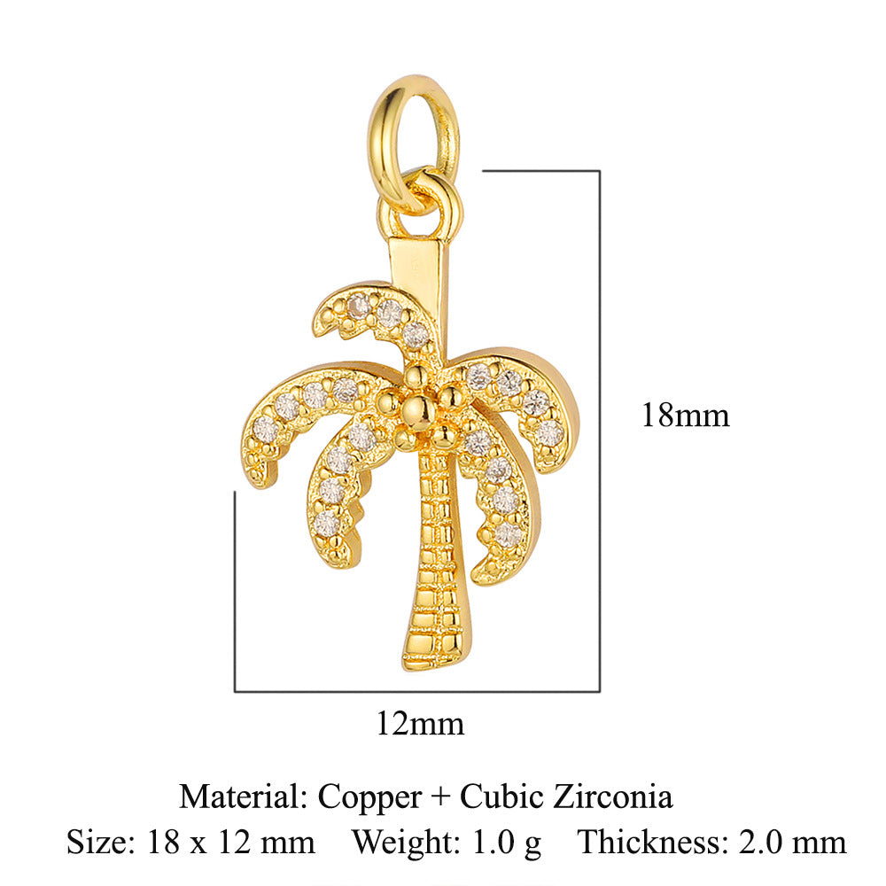 Elephant starfish tropical fish copper zircon pendant