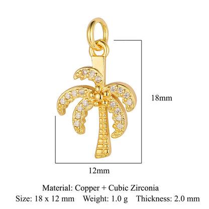 Elephant starfish tropical fish copper zircon pendant