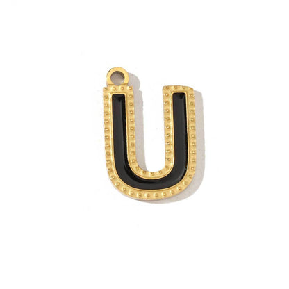 Colorful letter titanium steel necklace pendant