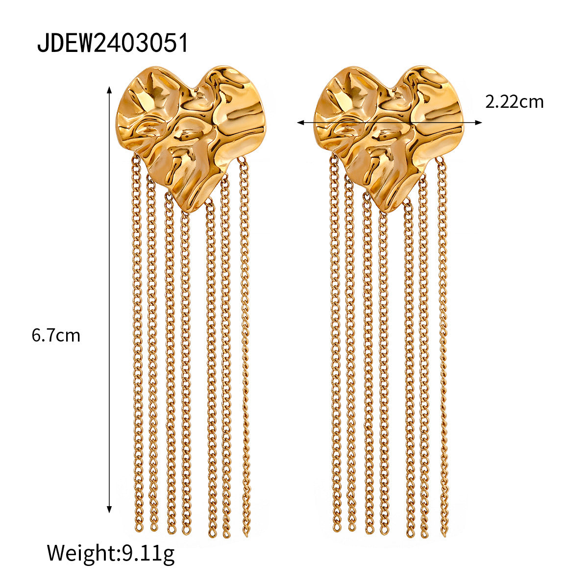 Heart Tassel Earrings