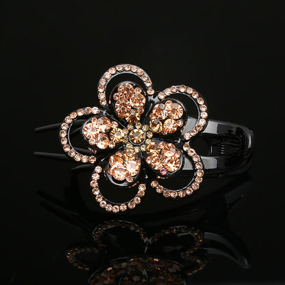 Disc hair five-petaled flower rhinestone grab clip headdress