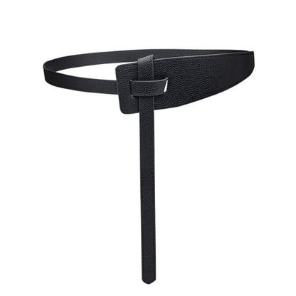 Faux leather wide waist seal simple