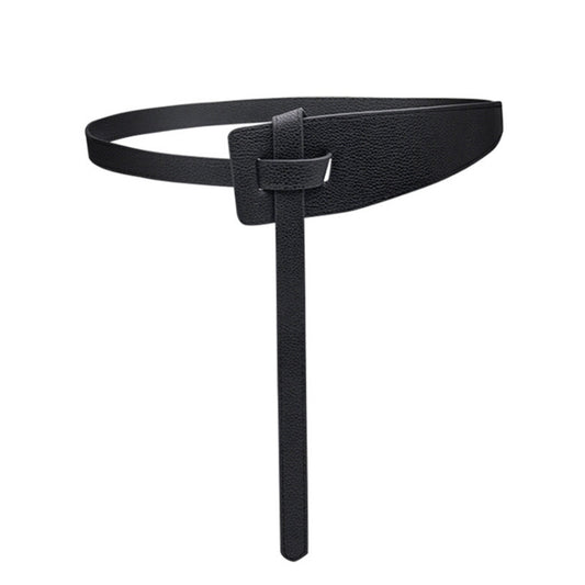 Faux leather wide waist seal simple