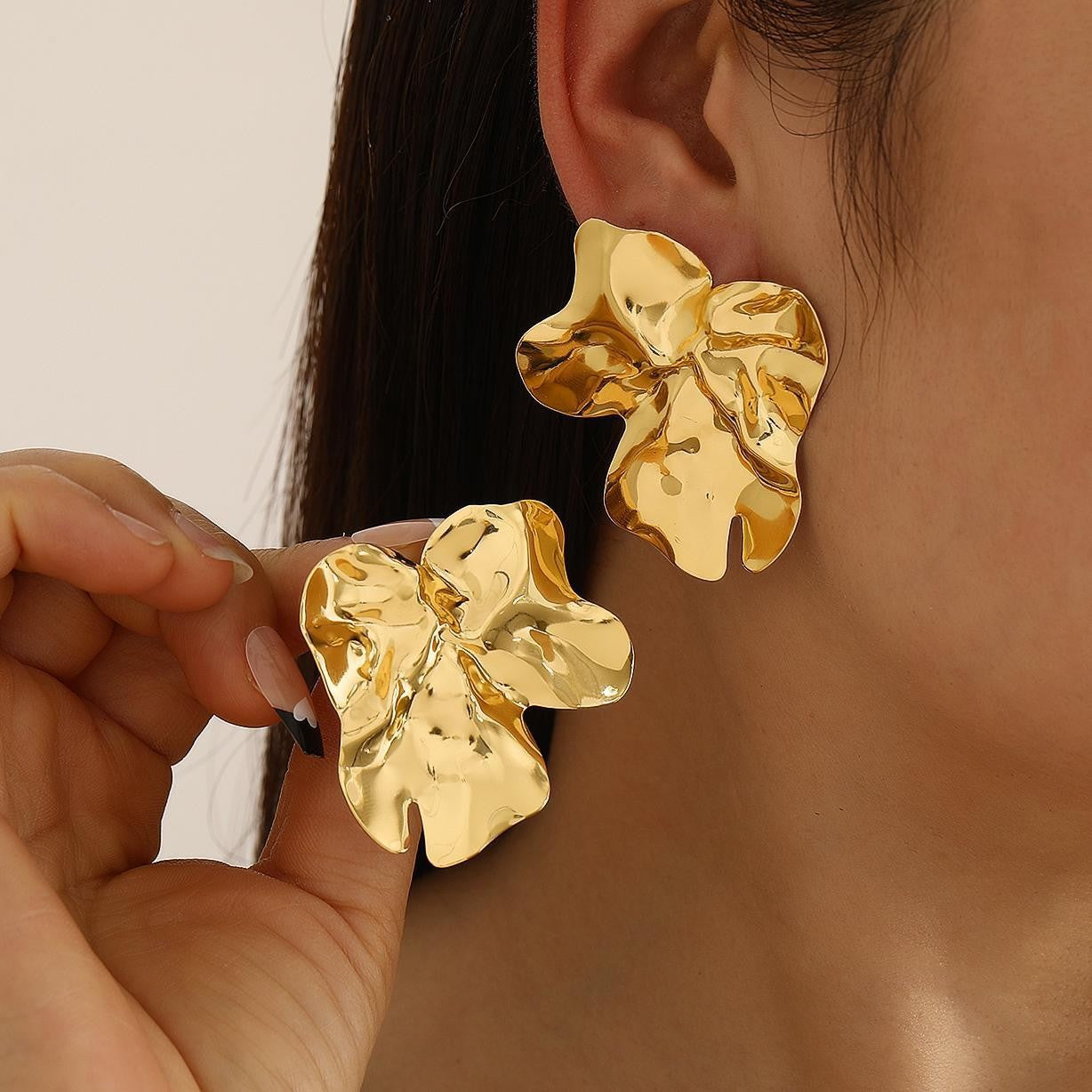 Liquid Petal Drop Earrings