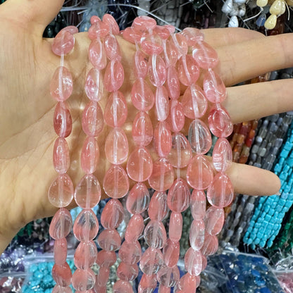 Crystal flat water drop 10*14MM 28pcs heterosexual loose beads