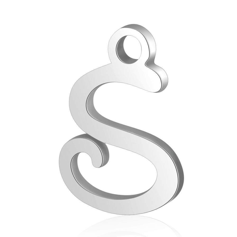 20 pcs/package steel color 26 English letters Titanium steel pendant