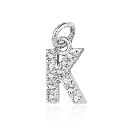 26 English letters copper zircon pendant DIY