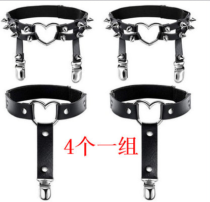 Punk heart-shaped cortical leg rings