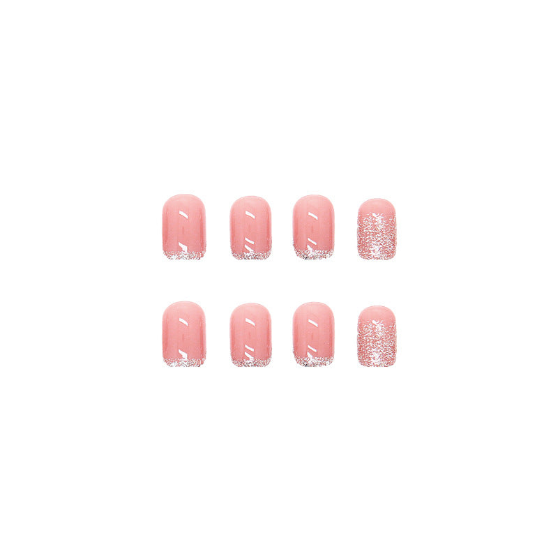 Pink Transparent Shiny Wearable Nails