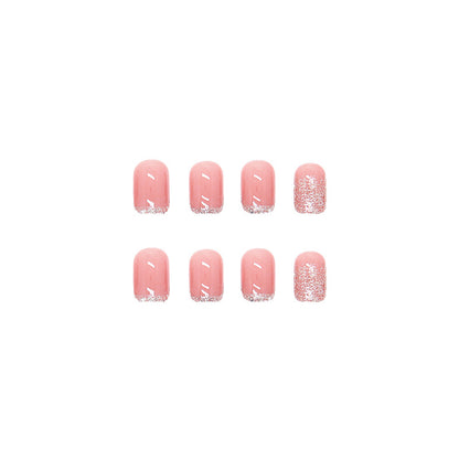 Pink Transparent Shiny Wearable Nails