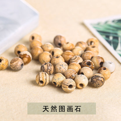 agate large hole beads DIY necklace positioning beads