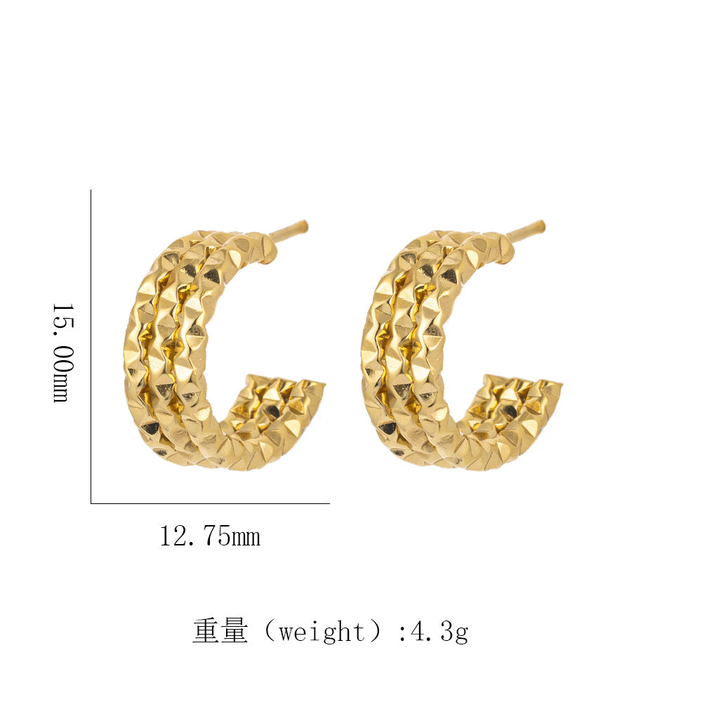 Women's 18K Gold Titanium Steel Geometric Hollow Spiral Bracelet