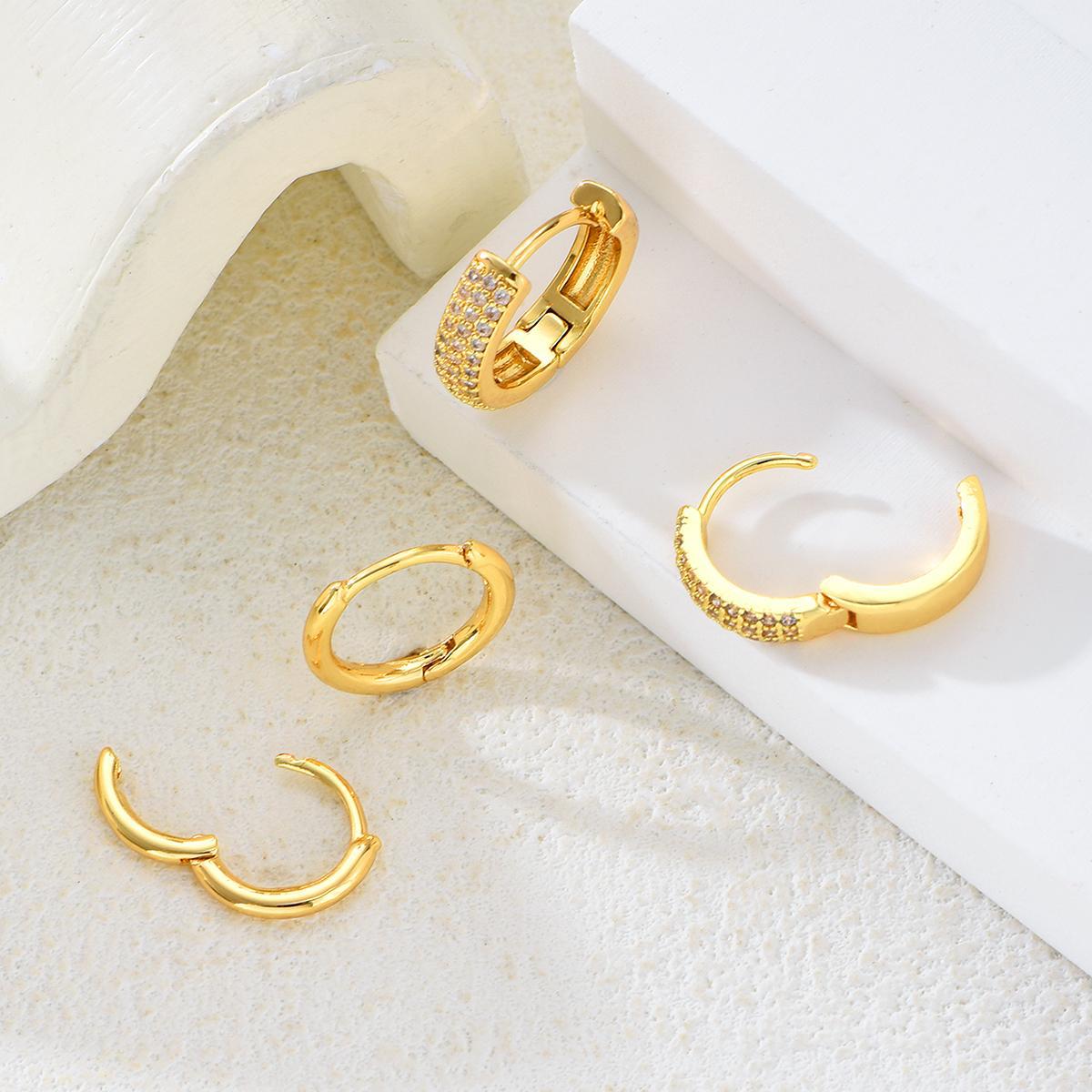 Plaid Diamond Hoop Earrings (Set of 2)