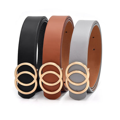 Round buckle belt for women, casual