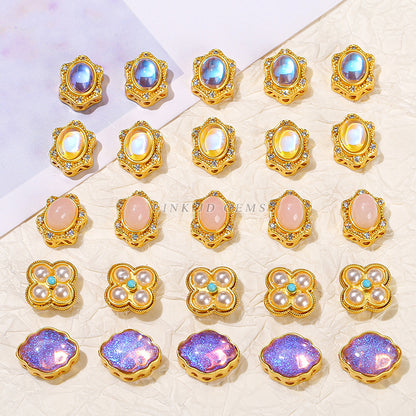 Ancient sand gold accessories beads alloy inlay transfer spacer beads