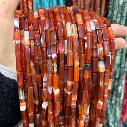 4*13mm long crystal agate cube special shaped beads