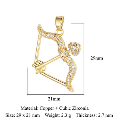 Color zirconium copper micro-inlaid zircon necklace pendant