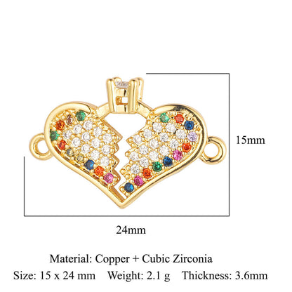 Copper zircon DIY jewelry connecting accessories