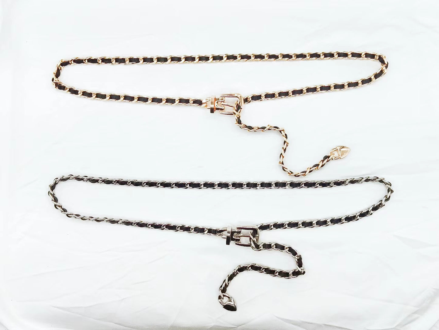 Punk style metal chain belt