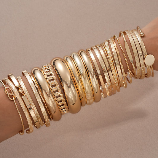 Knotted Print Bracelet Set (25pc)