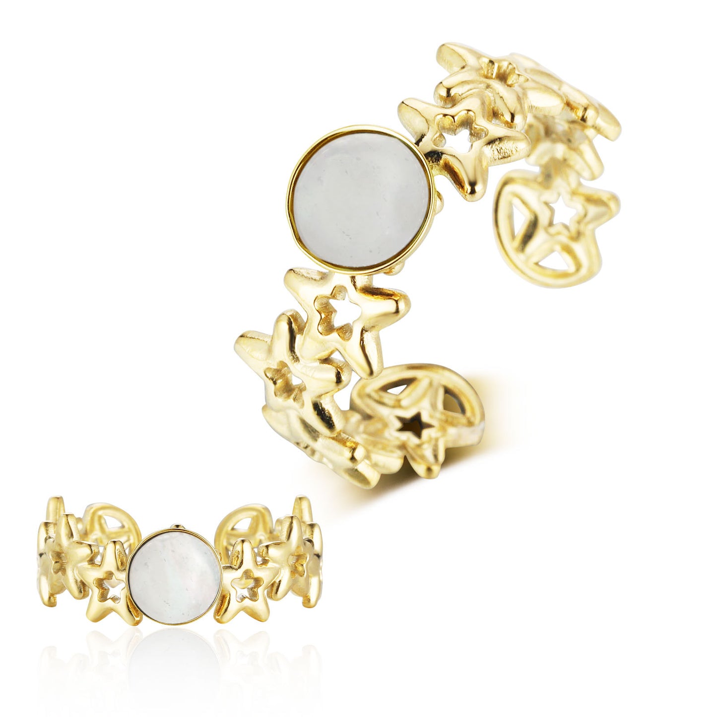 Dripping star love peach heart titanium steel ring