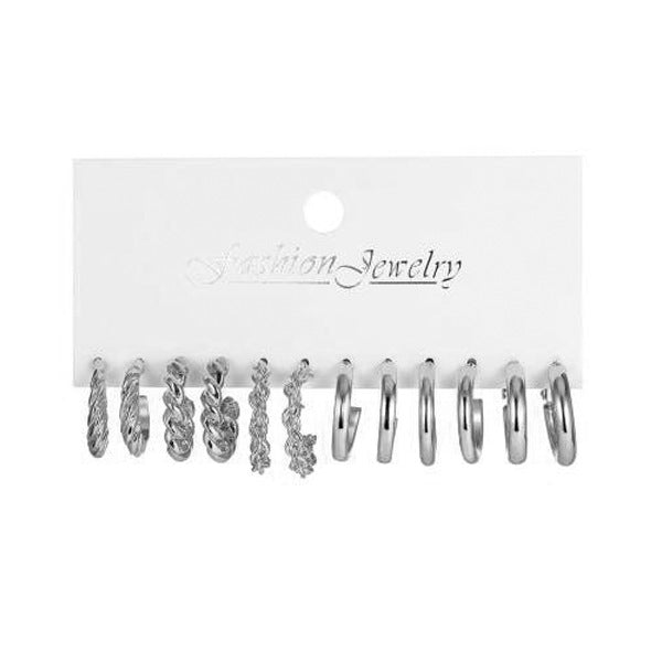 24-Piece Metal & Pearl Earring Set