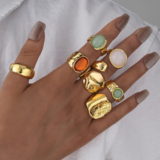 Retro Alloy Open Ring Set