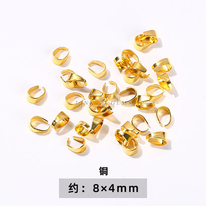 14/18K gold nine-character needle ball needle flower holder copper ring heart shape