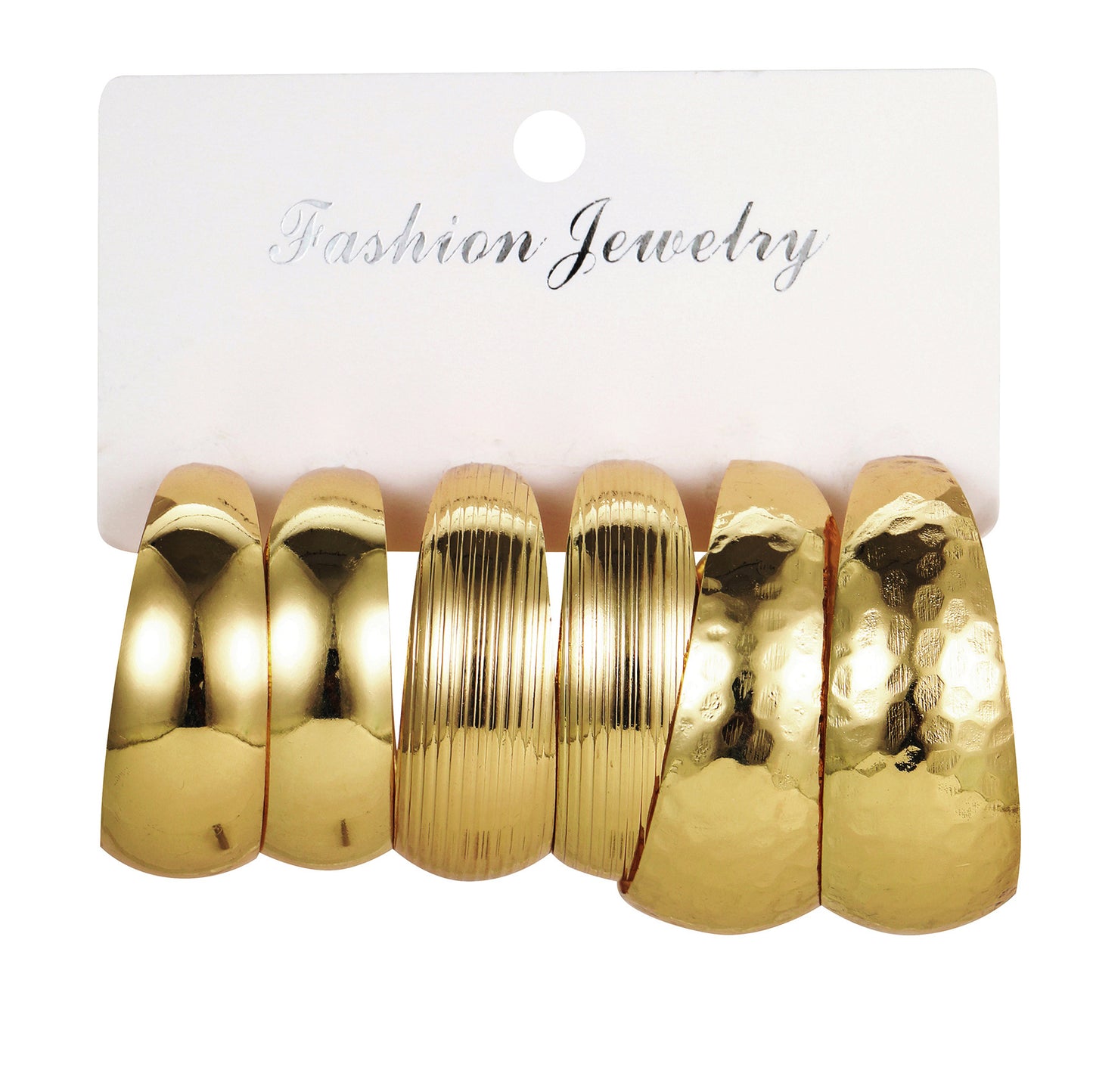Vintage C-shaped earring set 3 pieces