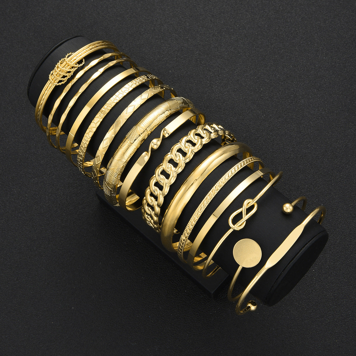 15-Piece Knotted Metal Bracelet Set