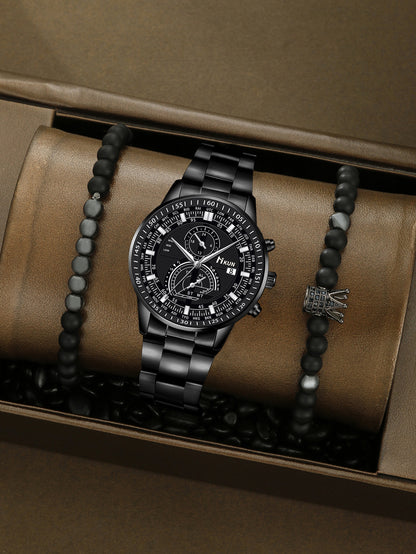 Alloy Watch Crown Beaded Turquoise Set