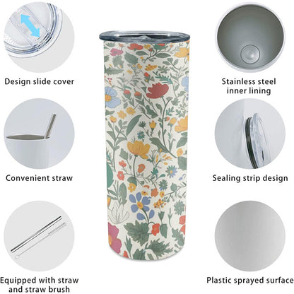Stainless steel inside and outside 304 straight cup thermos cup