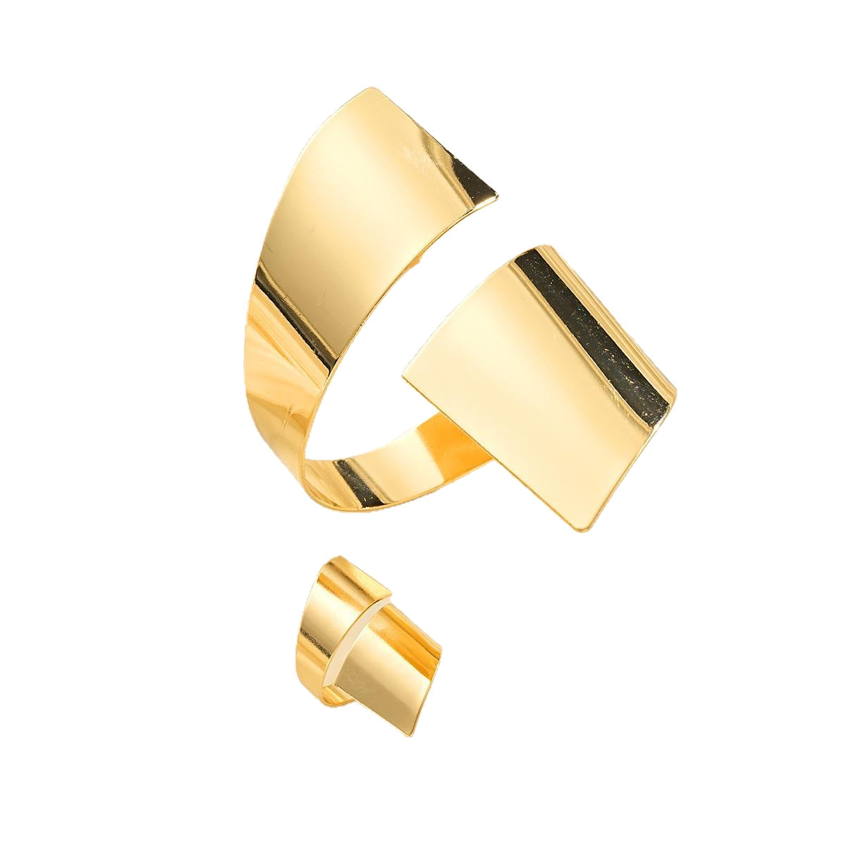 Irregular Geometric Open Bracelet Set