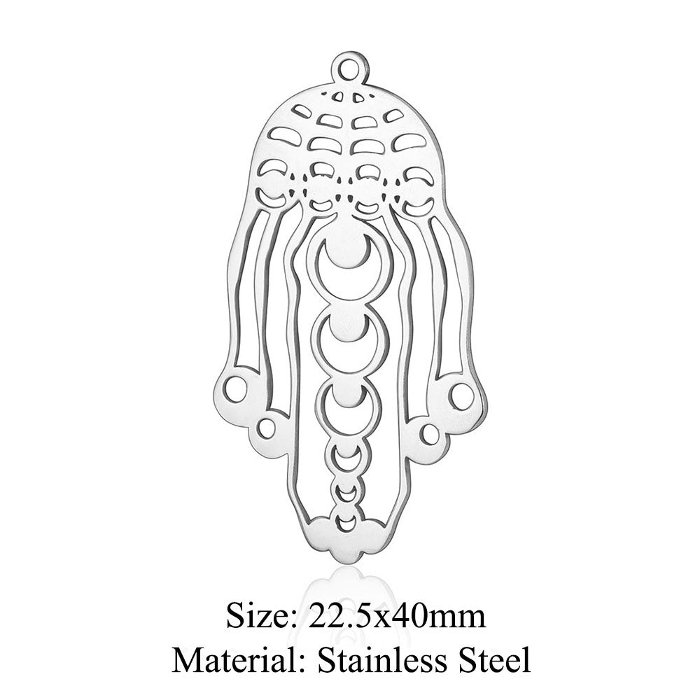 Colgante de acero de titanio con forma de elefante, lobo, tortuga, león y oso, 5 unidades por bolsa 