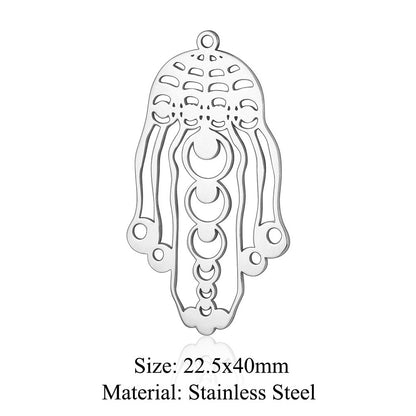 Colgante de acero de titanio con forma de elefante, lobo, tortuga, león y oso, 5 unidades por bolsa 
